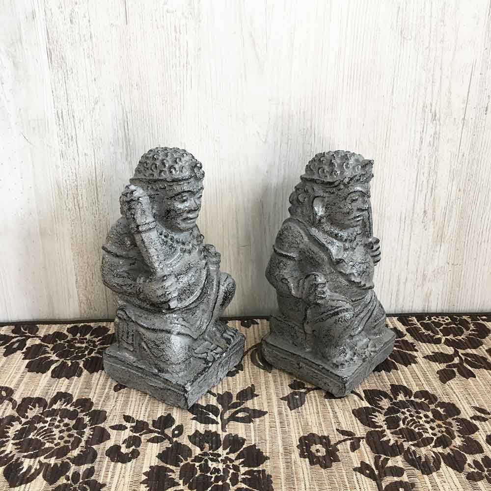 バリ島 ミニ 石像 ペア H18cm 卓上 置き物 セット オブジェ ミニチュア バリ島 ミニ 石像 ペア H18cm 卓上 置き物 セット オブジェ ミニチュア