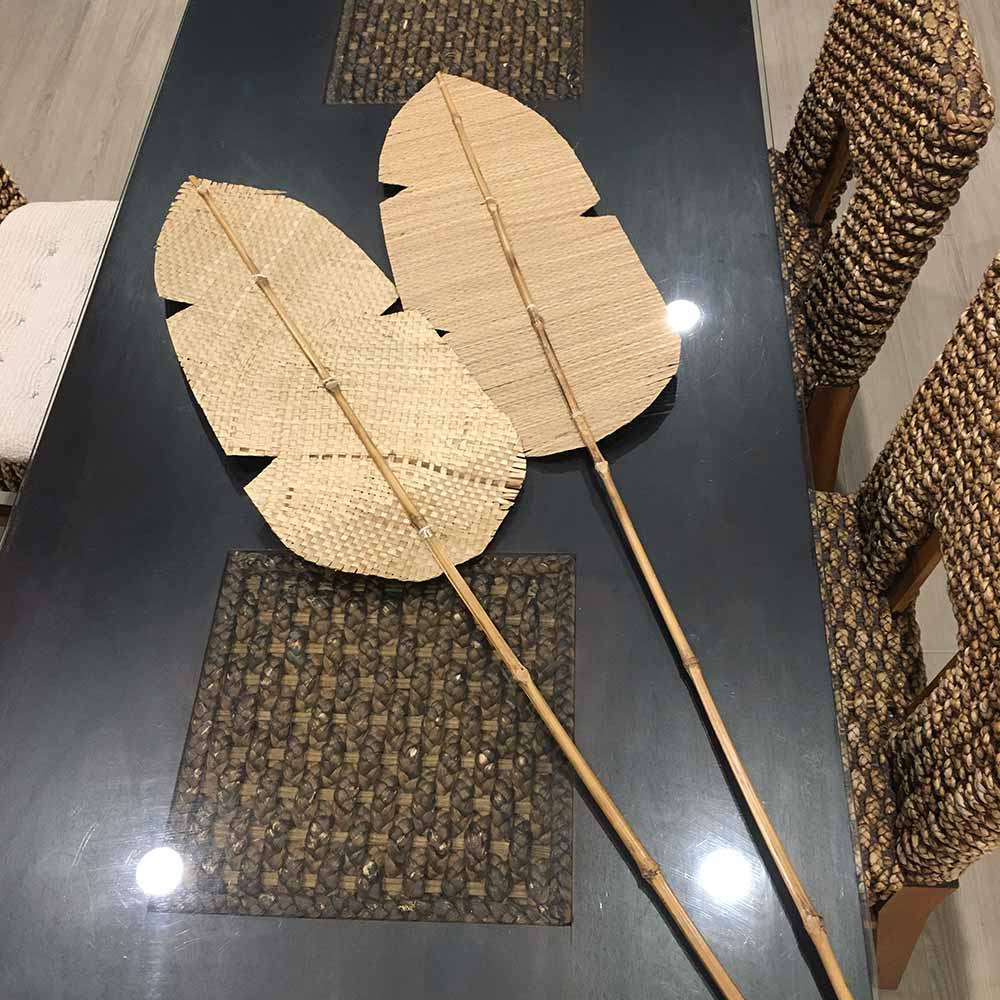 パンパス リーフ 編み込み ドライフラワー 同柄2本1セット ナチュラル