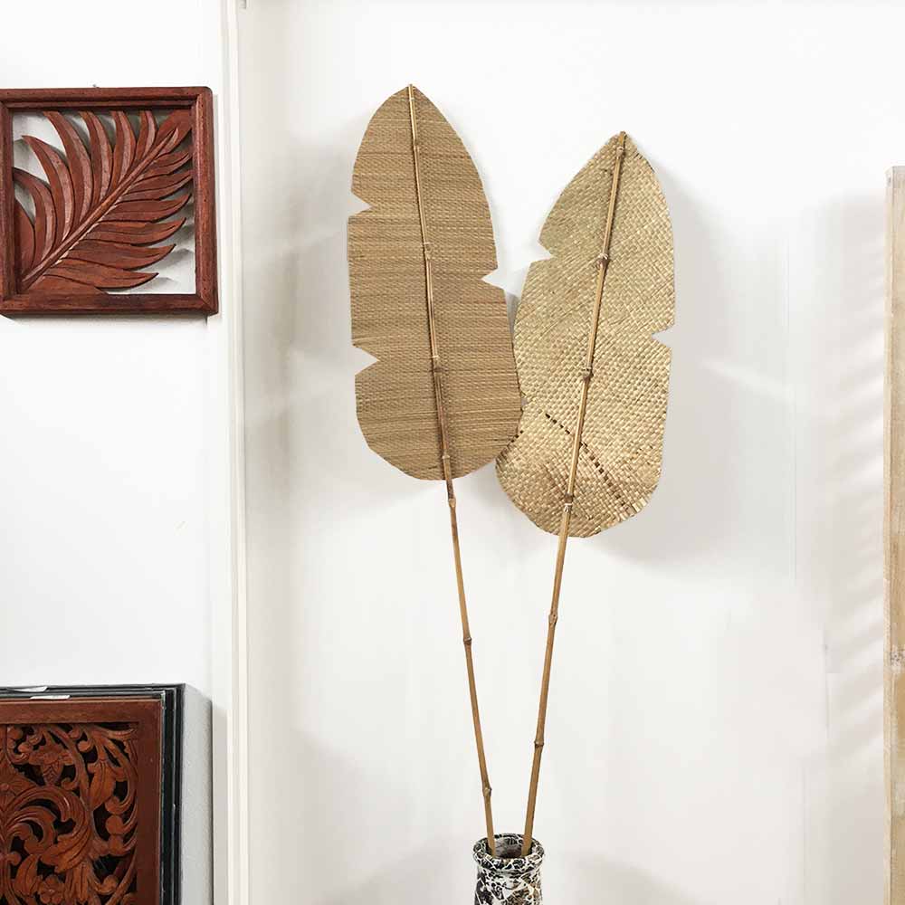 パンパス リーフ 編み込み ドライフラワー 同柄2本1セット ナチュラル