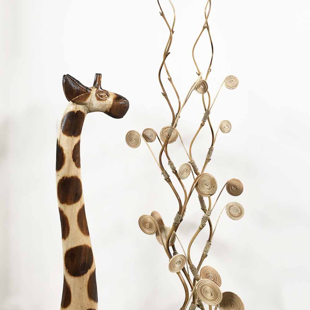 アジアン アートプランツ 渦巻 2本1セット 200cm 竹 ラタン アジアン