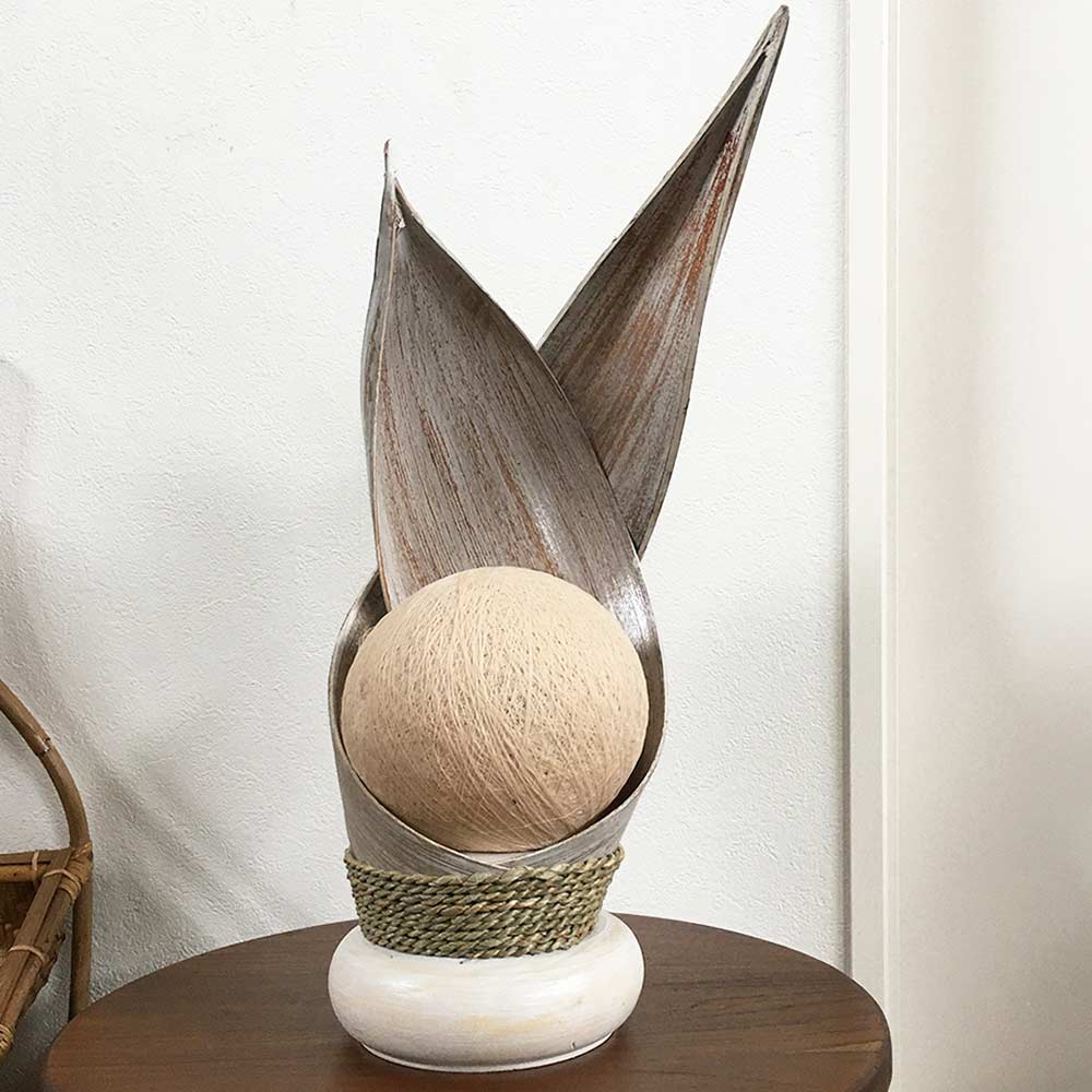 ココナッツリーフランプ パームリーフランプ 2色 H40cm 白 茶 アジアン