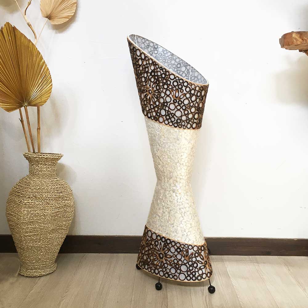 スタンドランプ フロアライト シェル バンブー H100cm アジアン照明