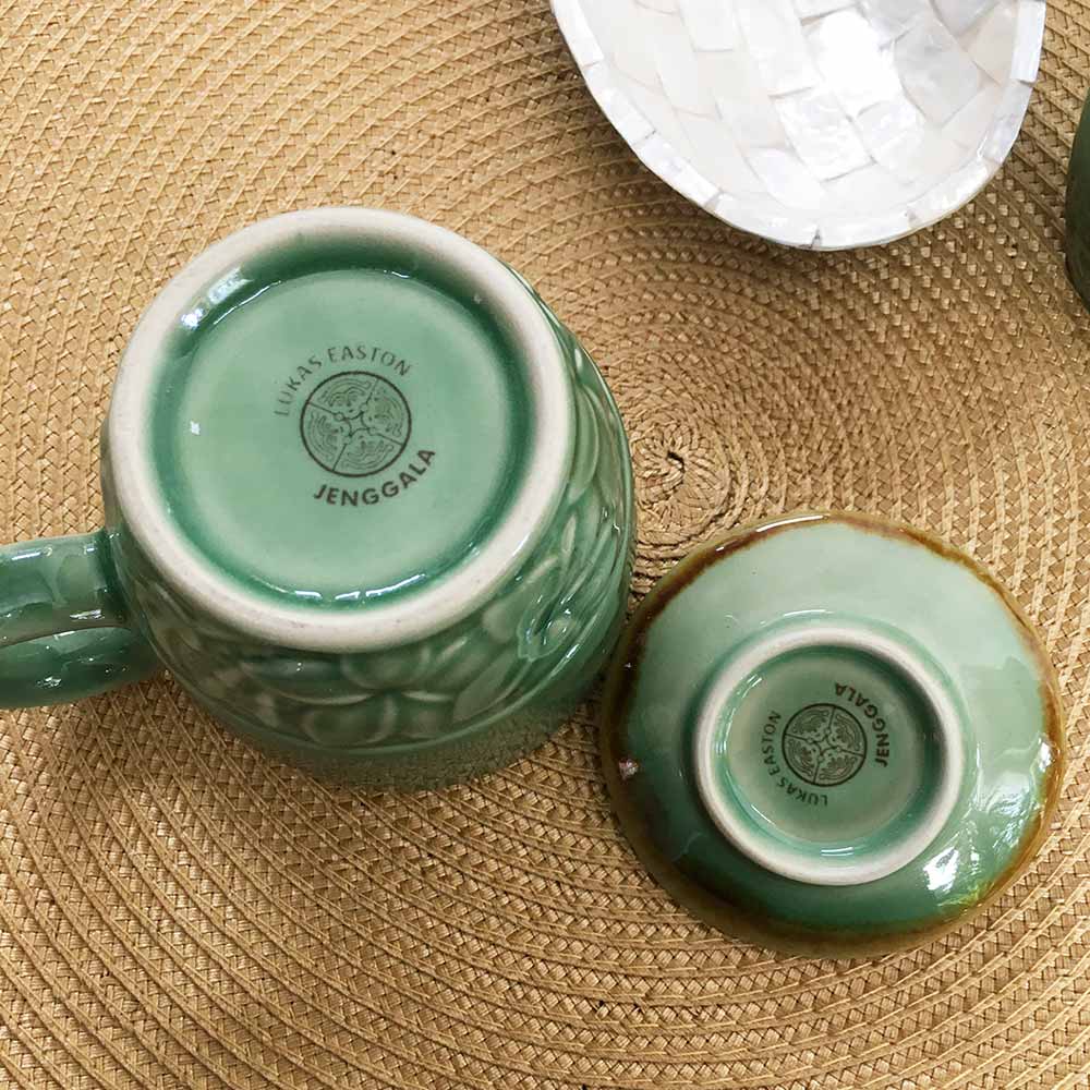 ジェンガラケラミック マグカップ 蓋付き 2個1セット ペア 2色 正規品