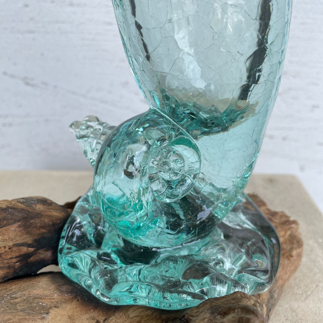 流木ガラス ドリフトウッド 置物 花瓶 フラワーベース 土台つき