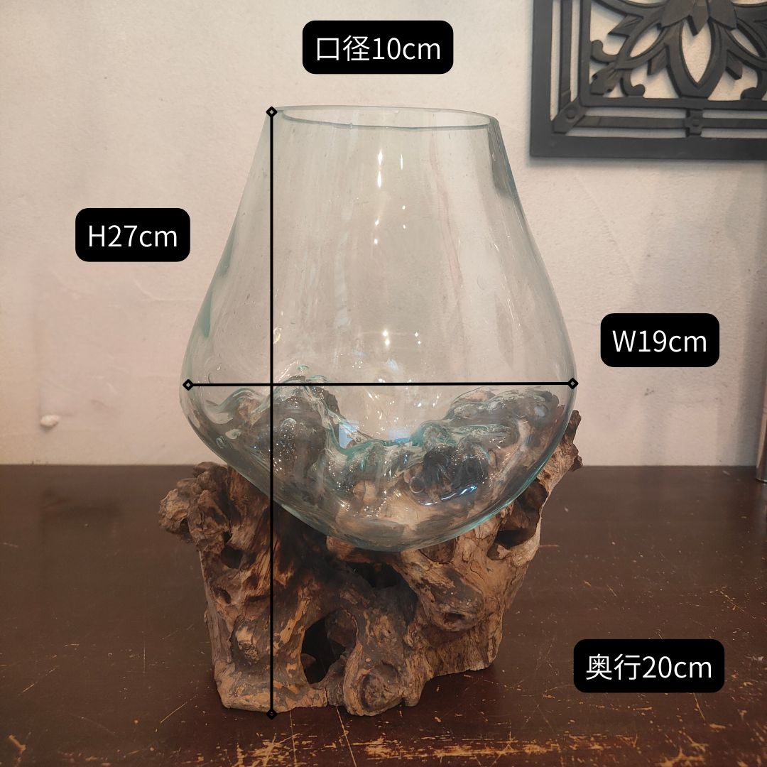 金魚鉢 バリガラス ドリフトウッド 置物 花瓶 フラワーベース メダカ