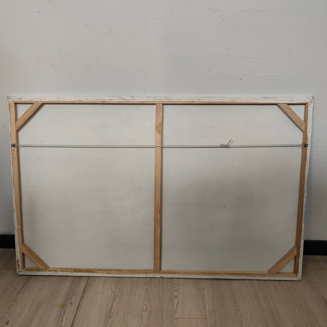 山の絵 田園 原風景 田舎 フレームなし W135×H85cm 緑 グリーン バリ