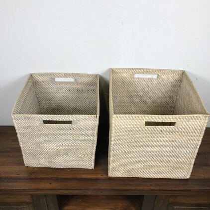 ラタン バスケット ボックス セット 白 カゴ 収納 BOX おしゃれ 雑貨