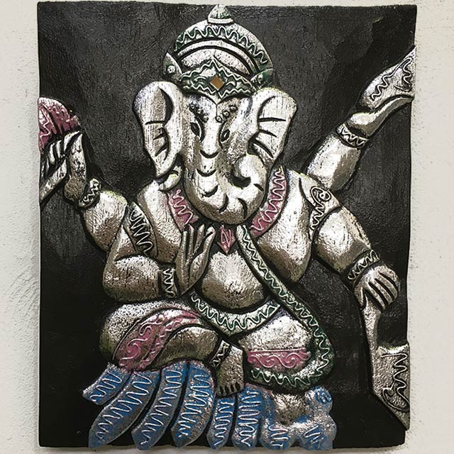 アジアン雑貨　絵画　 木製フレームの神像絵画 1910.jpg