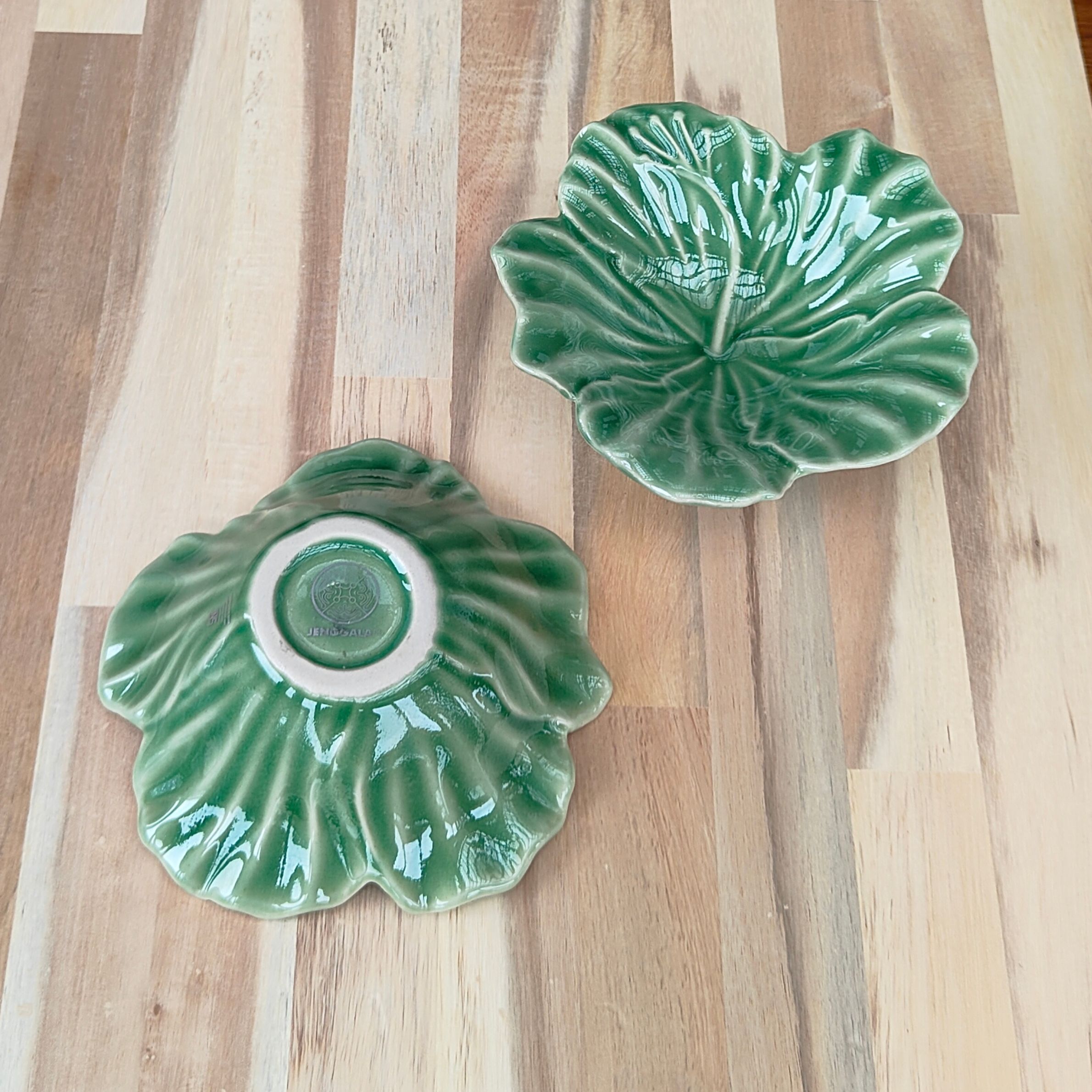 ジェンガラケラミック 小鉢セット ハイビスカス 2枚1セット 白 青緑