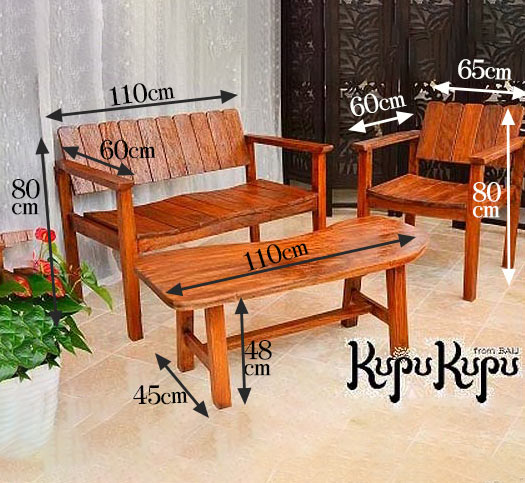 オリジナル ベンチ チェア 4点セット ナチュラルブラウン カントリー調