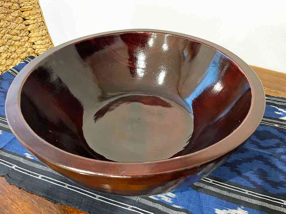 木製 フットバス スパボウル 黒 茶 W34cm エステ 足マッサージ 木桶