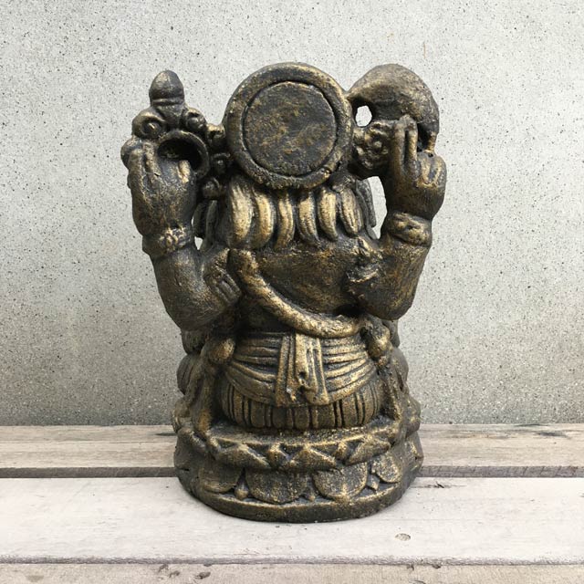 石像 ガネーシャ 置物 アンティークゴールド H30cm ガーデンオブジェ
