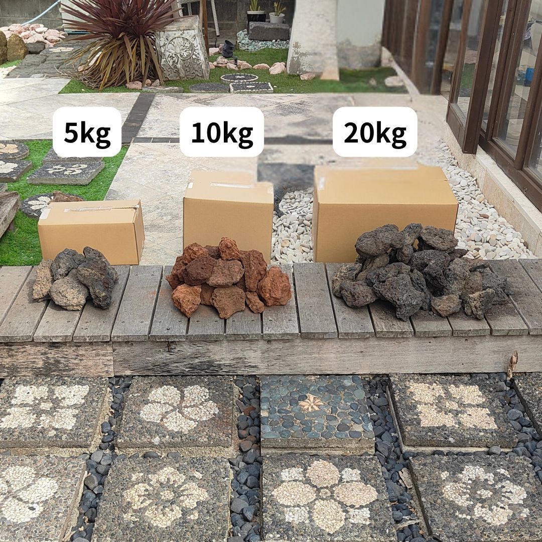 溶岩石 20kg 20キロ 黒 茶 ブラック ブラウン 庭石 敷石 ブロック 花壇