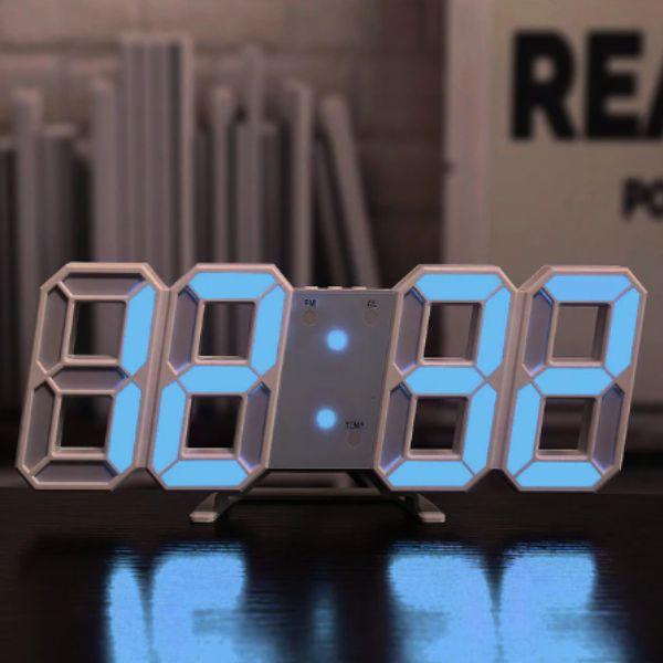 デジタル時計 置き時計 壁掛け 光る おしゃれ 北欧 LED インテリア 3D 置時計 目覚まし 時計｜kura-hana｜04