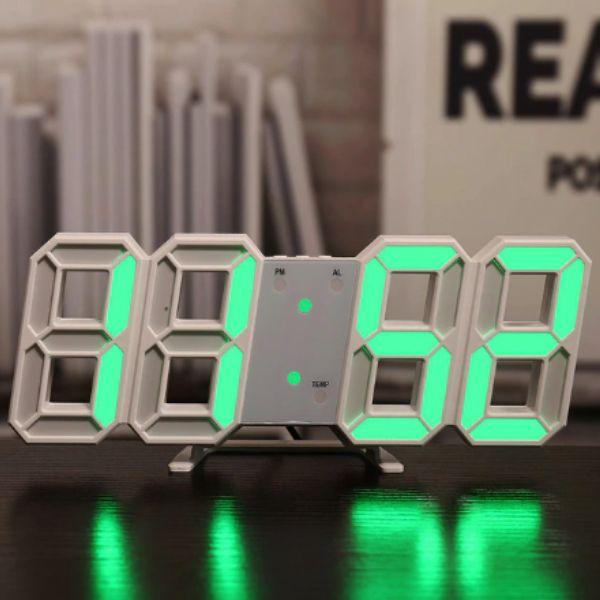 デジタル時計 置き時計 壁掛け 光る おしゃれ 北欧 LED インテリア 3D 置時計 目覚まし 時計｜kura-hana｜05