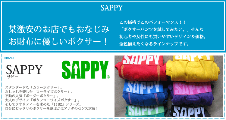 SAPPY シームレスボクサーパンツ サピー 成型セカンダリーカラー