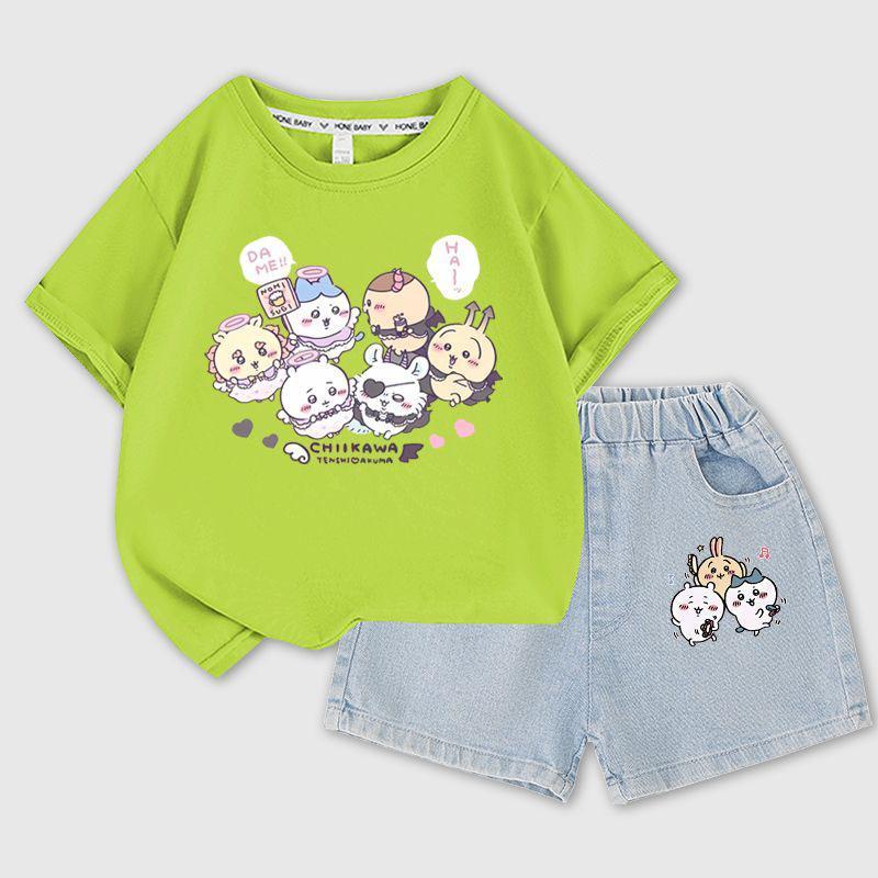 ちいかわ 服 上下セット ウサギ モモンガ キッズ　子供 シャツ 半袖 春夏秋用 快適　かわいい プレゼント ギフト 子部屋着 寝間着 キッズ パジャマ 上｜kurarastore｜07