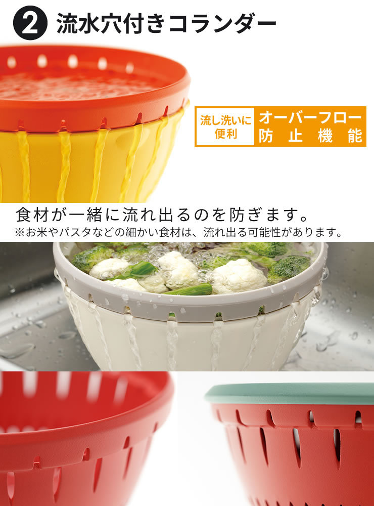 RISU（家具、インテリア） ボルコラ ザル ボウル セット 蓋付き