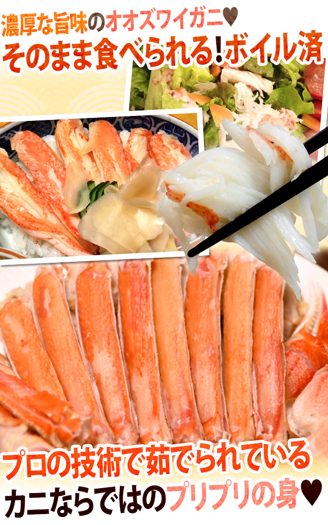 北海道産 冷凍 ”ボイルオオズワイガニ” 6〜8杯前後 約4kg 姿 ズワイ蟹