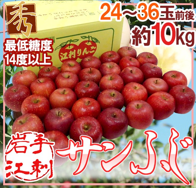 りんご 岩手江刺産 ”蜜入りサンふじ” 秀品 24〜36玉 約10kg【予約 11