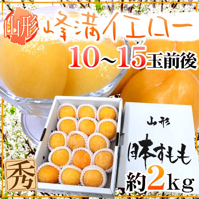 山形産 ”峰満イエロー” 秀品 大玉10〜15玉前後 約2kg 化粧箱【予約 9月