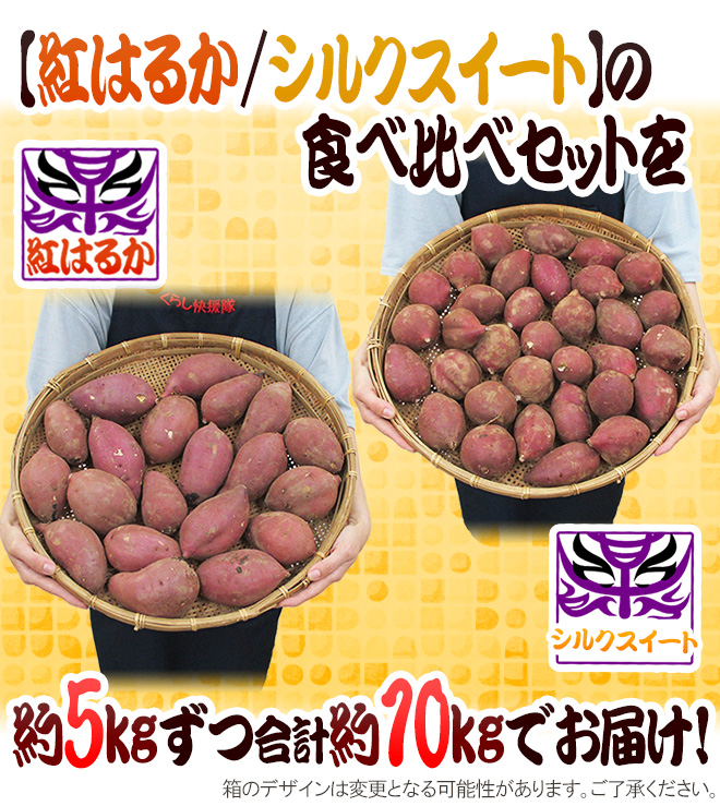 茨城県 旭村 ”旭甘十郎 紅はるか＋シルクスイート 食べ比べセット