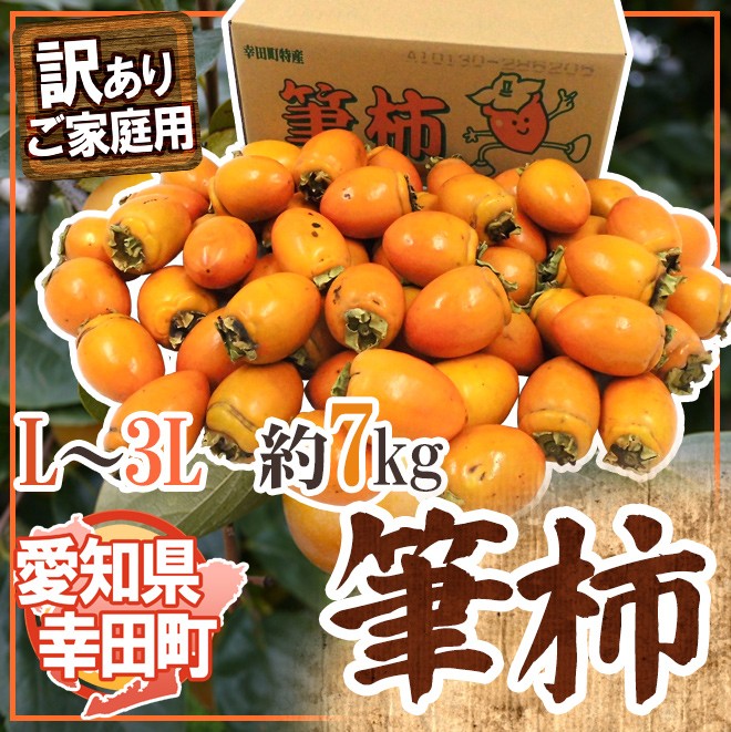 愛知 幸田町 ”筆柿” 訳あり 約7kg ふで柿 送料無料