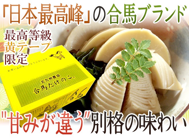 福岡 合馬産 ”たけのこ” 3〜8本 約4kg 化粧箱 最高等級 黄テープ限定