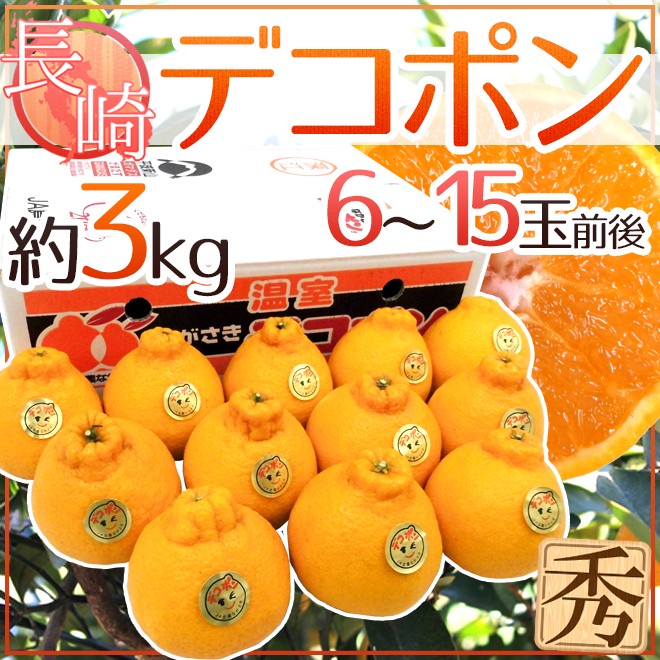 長崎産 ”デコポン” 秀品 6〜15玉前後 約3kg【予約 1月下旬以降】 送料