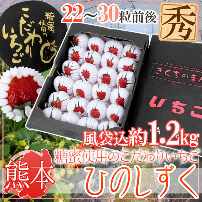 熊本県産 糖蜜使用のこだわりいちご ”ひのしずく きくちのまんま” 大粒