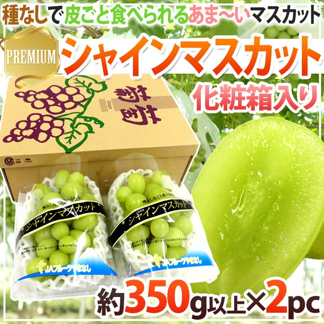 温室シャインマスカット” 秀品 約350g以上×《2pc》 化粧箱入り 産地