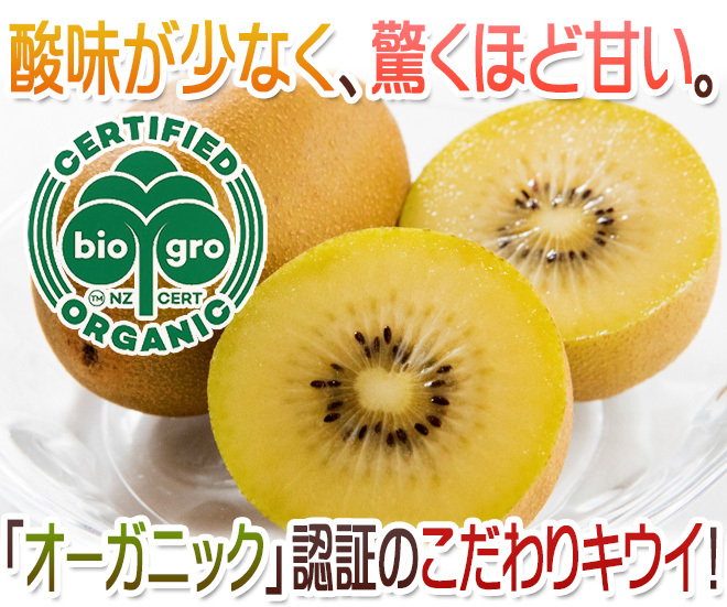 ゼスプリ ”オーガニック サンゴールドキウイ” 22〜33玉前後 約