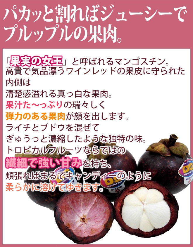 タイ産 ”マンゴスチン” M〜L 24〜36玉前後 約2〜2.5kg【予約 4月以降