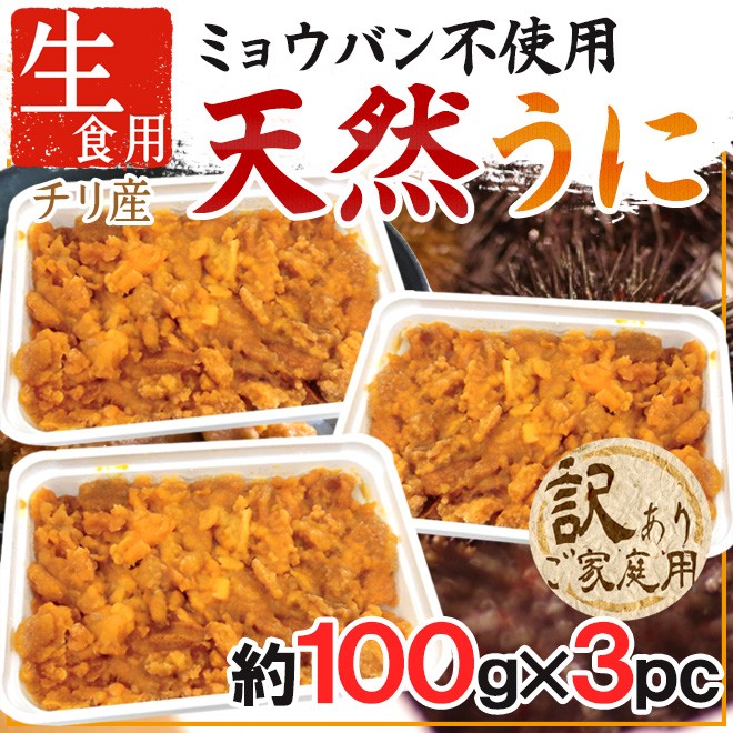 天然うに” 約100g×《3pc》 チリ産 生食用 ブランチ製法 ミョウバン不使用 送料無料 :3092127-b-uni100g3w:くらし快援隊  - 通販 - Yahoo!ショッピング