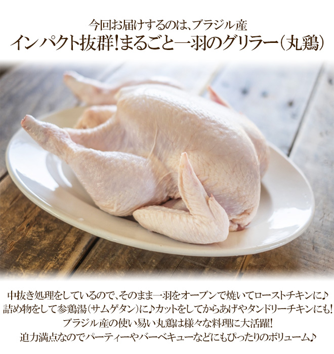 中抜き グリラー（丸鶏）” 約1000g ブラジル産 :5562199-griller1kg:くらし快援隊 - 通販 - Yahoo!ショッピング