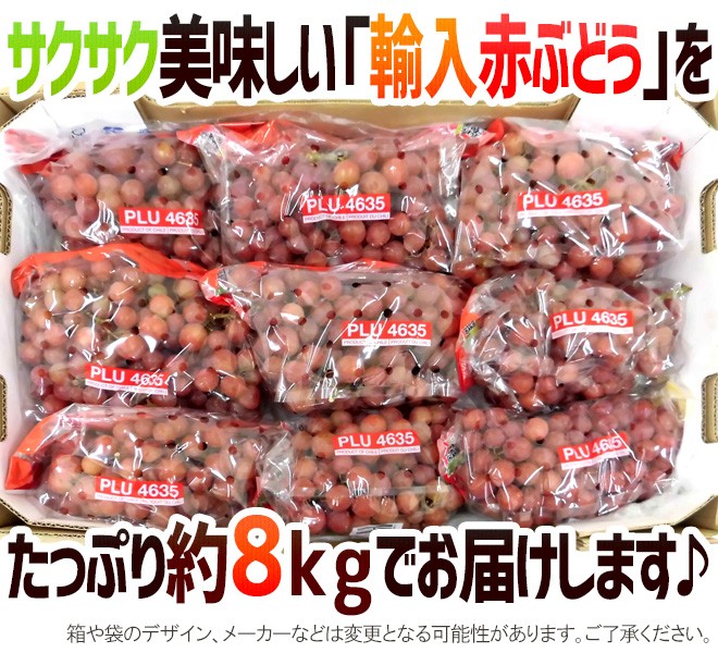 ぶどう 種なしぶどう ”レッドシードレス” 7〜10袋 約8kg