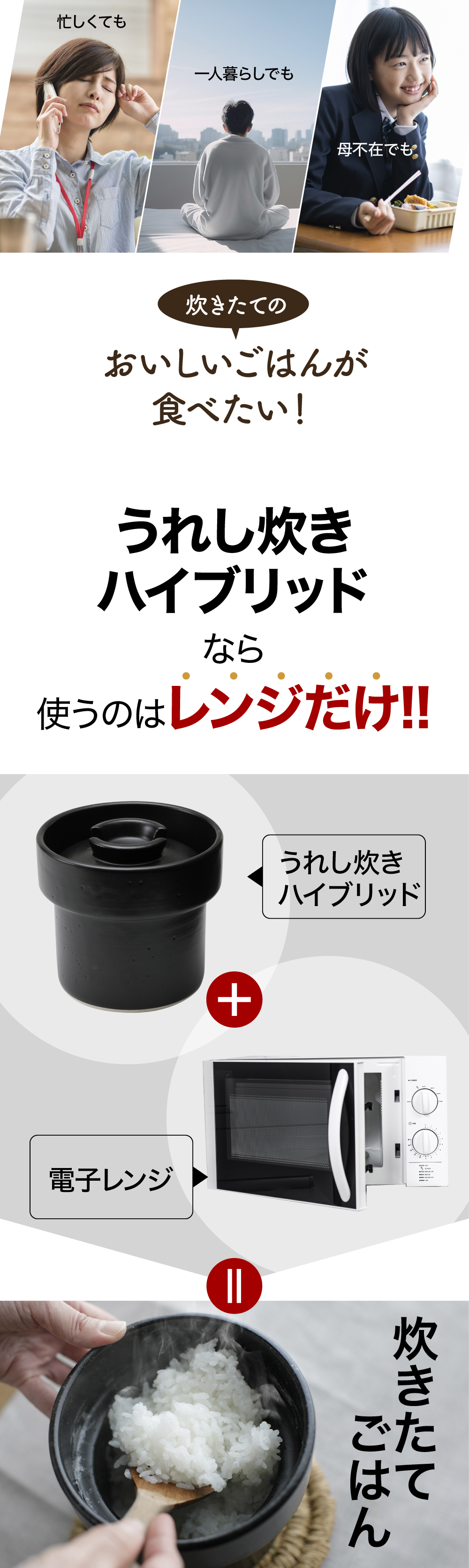 うれし炊きハイブリッド 使うのはレンジだけ