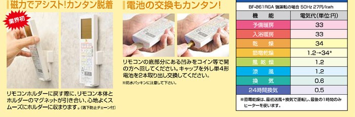 高須産業 浴室換気乾燥暖房機 BF-861RGA 壁取り付け用 標準工事 高須産業 浴室換気乾燥暖房機 BF-861RGA 壁取り付け用 標準工事