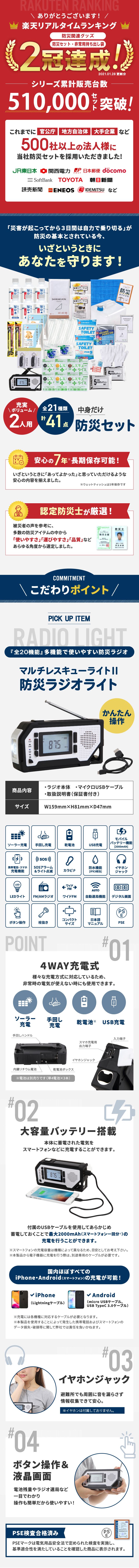 防災セット 中身だけ 2人用