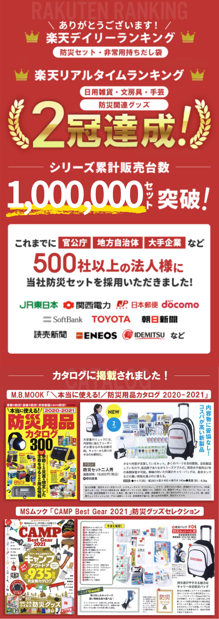 キャリー付き防災リュック1人用