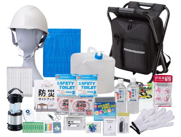 防災セット 撥水イス型リュック 防災23点セット 非常用持ち出し袋  防災グッズ セット 防災グッズセット 防災リュックセット 椅子 1人用 プレゼント 停電