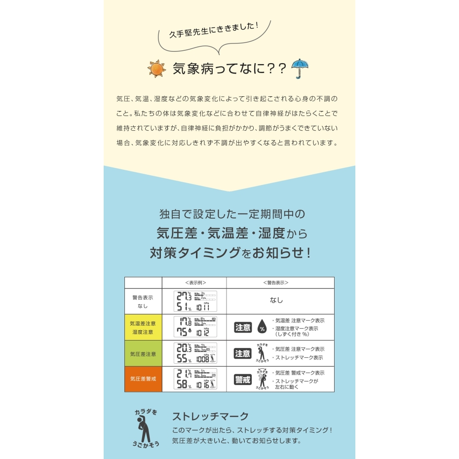 ドリテック (宅急便コンパクト)ドリテック 気圧がわかる温湿度計
