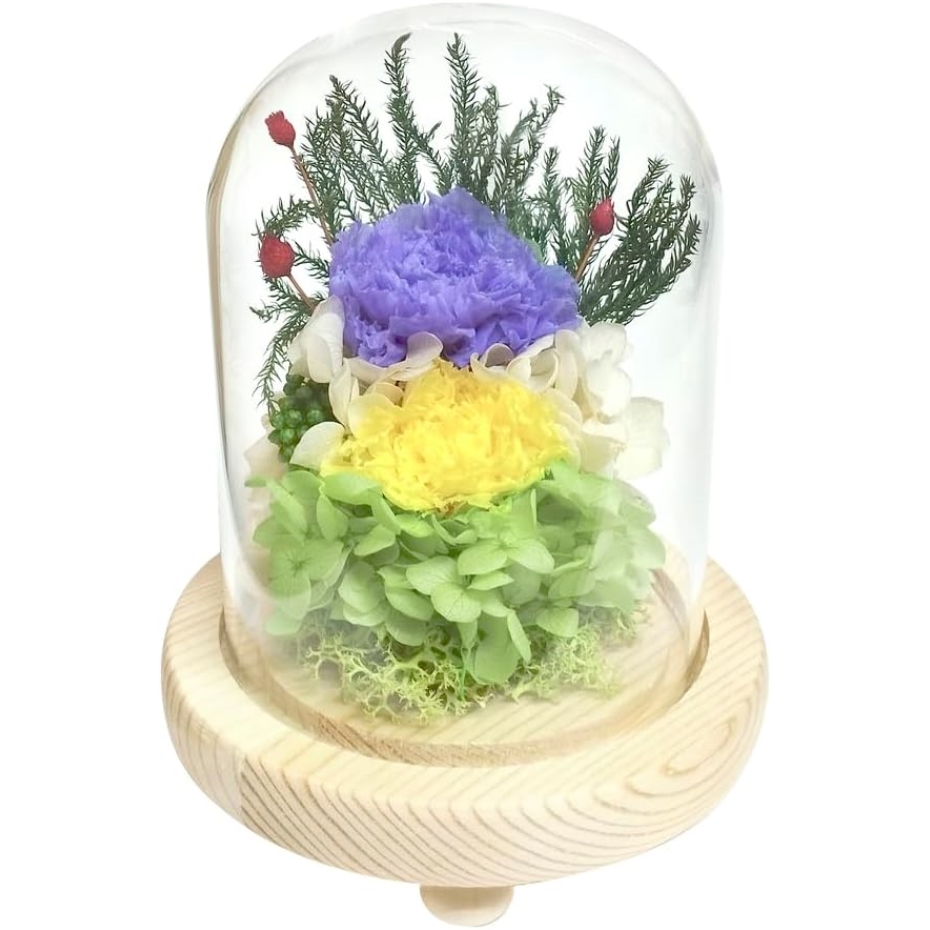 スープ プリザーブドフラワー ガラスドーム 日和 C37530 仏花 仏壇用