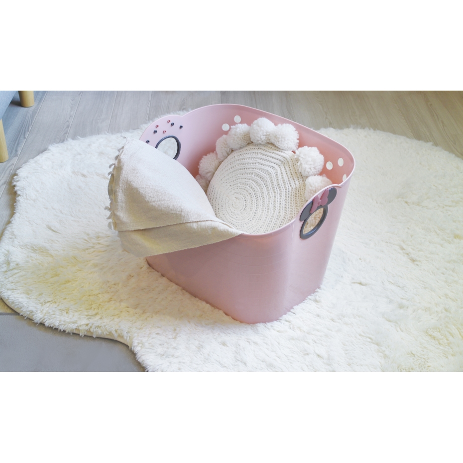 錦化成 やわらかバケツ SQ43 ミニーマウス PBE ピンクベージュ×グレー