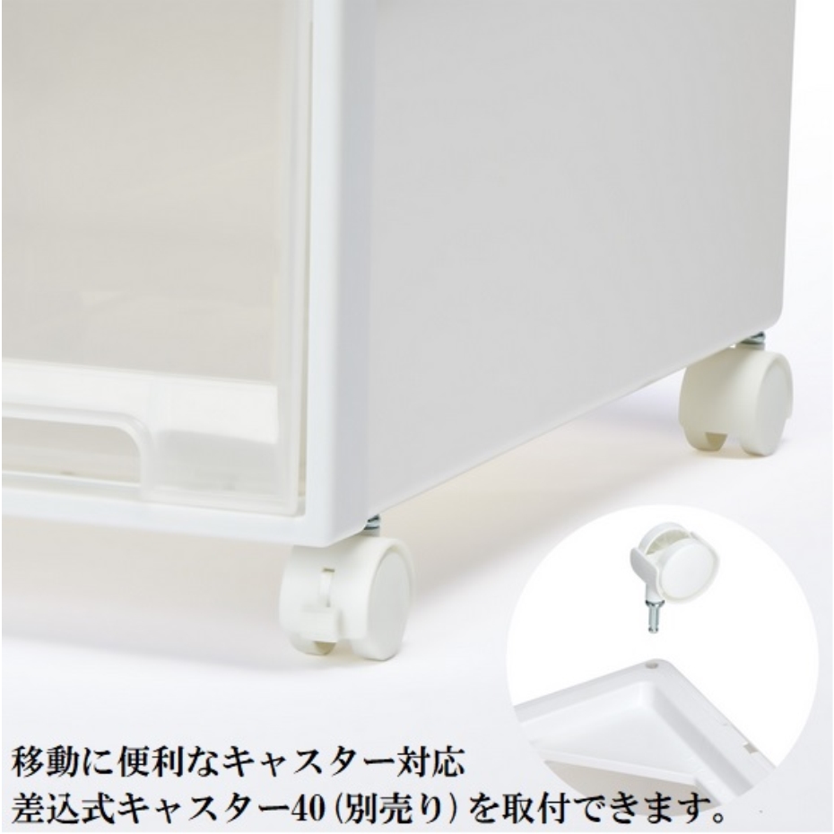 Fits 天馬 フィッツケース 74-44L ホワイト 2個セット (幅44×奥行74×高