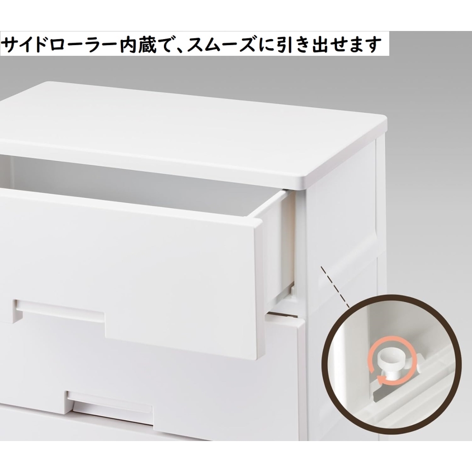 天馬 フィッツチェスト 5504 完成品チェスト 4段 ホワイト (幅55×奥行