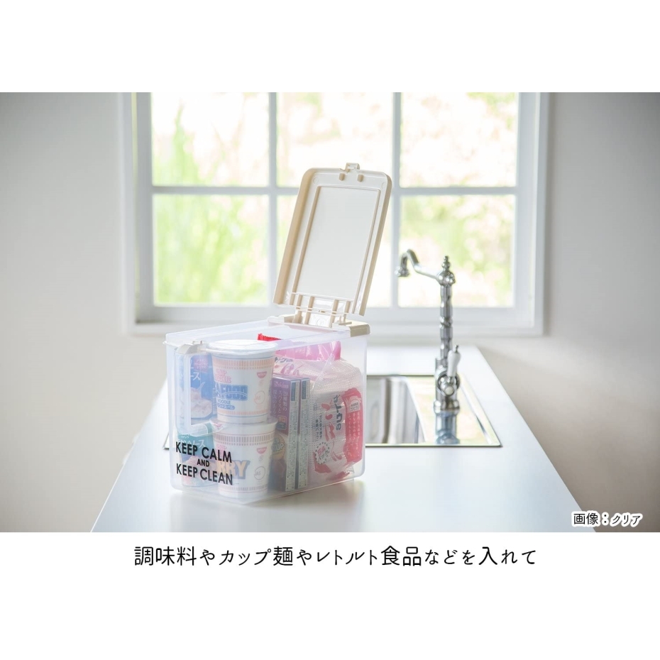 平和工業 取手付ストッカー 深型 クリア (幅18×奥行32×高さ23.8cm