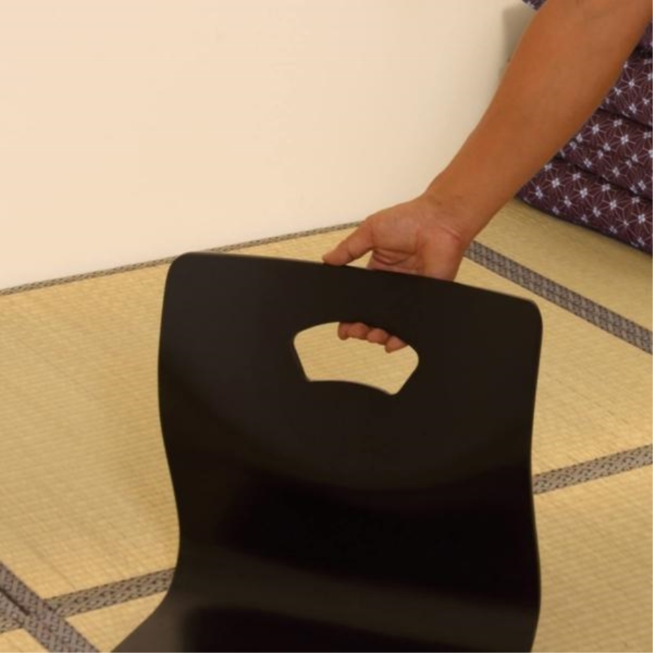 弘益 木製曲げ木座椅子GZ-395 ブラック (1個) (送料別) : くらし壱番館