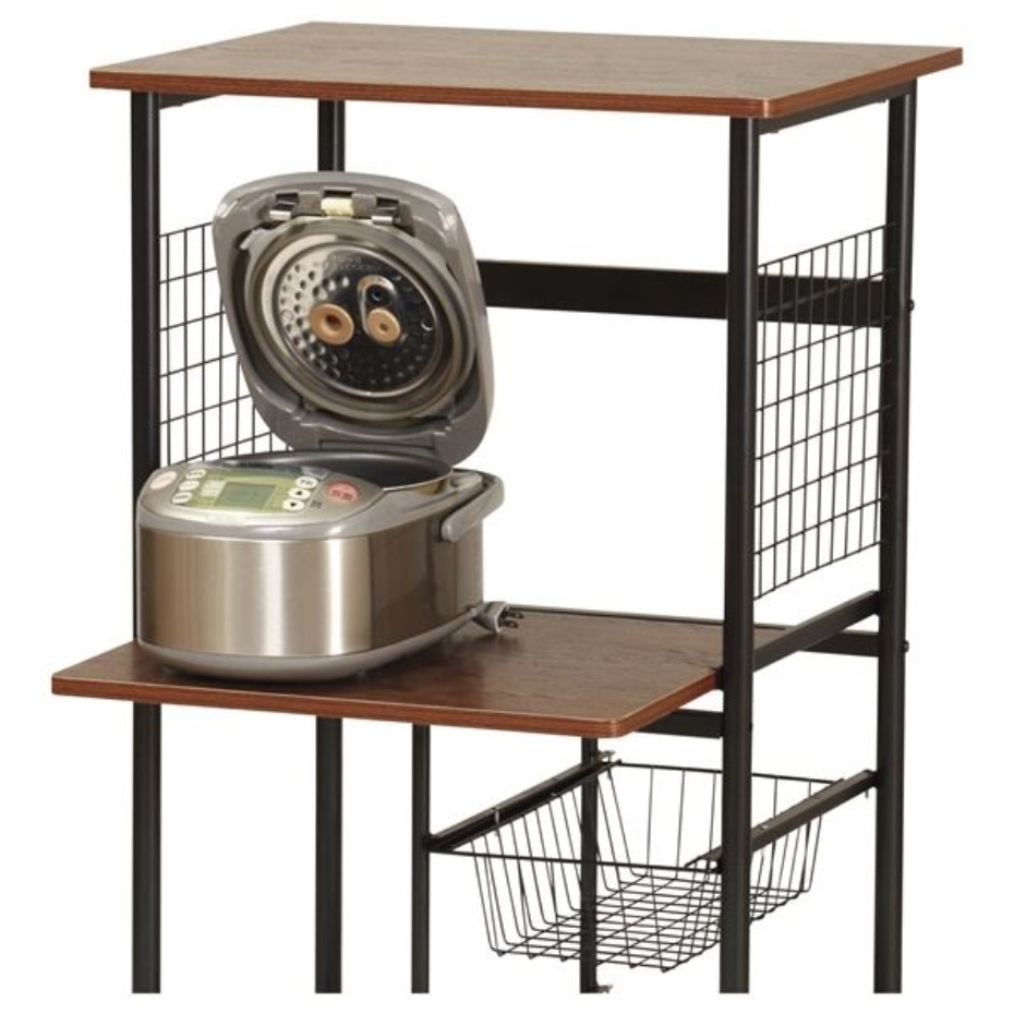 弘益 UTILITY キッチンラック レンジ　炊飯器　ラック 弘益 キッチンラック KR-600 BR ブラウン（レンジ台・レンジラック