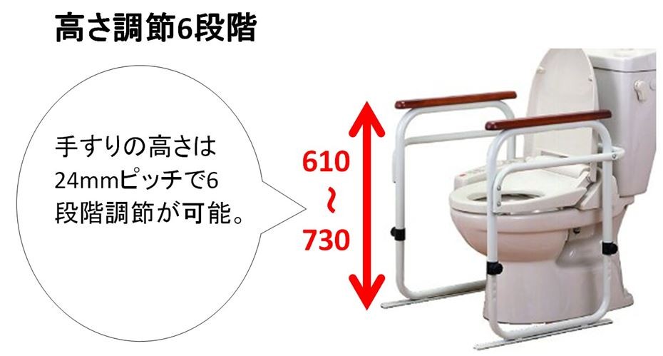 Tacaof・トイレ用手すり・高さ調整6段階 幸和製作所 トイレ用手すり